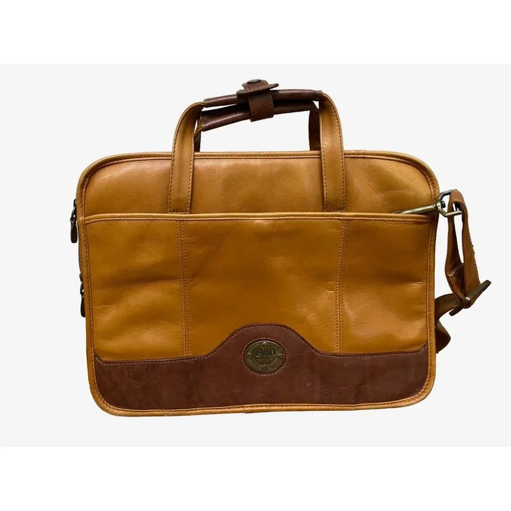 Vintage Land Santa Fe Leather Briefcase Laptop Bag